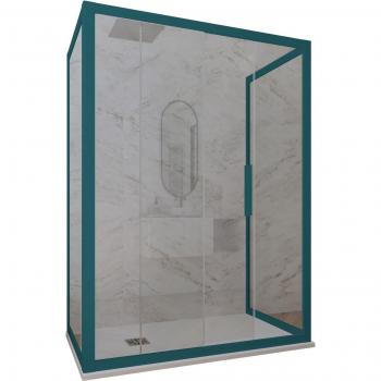 Deco Trio Box Doccia 3 Lati 70x110x200 CM Vetro Trasparente Verde