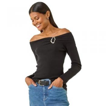 Women’s Roman Bardot Hardware Crochet Jumper – Size 14