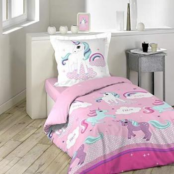 Housse de couette Licorne Rêveuse 140x200cm 100% coton