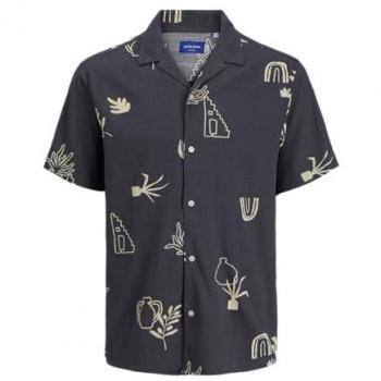 Freizeitshirt mit Resortkragen „LUKE“ – Regular Fit, Anthrazit, Größe Medium