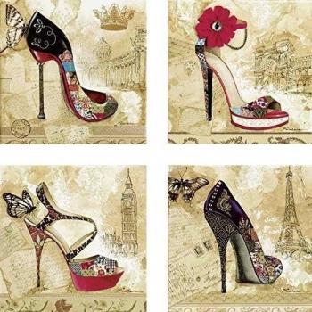 Artland Leinwandbild »Schuhträume«, Mode, (4 St.), 4er Set, verschiedene Größen