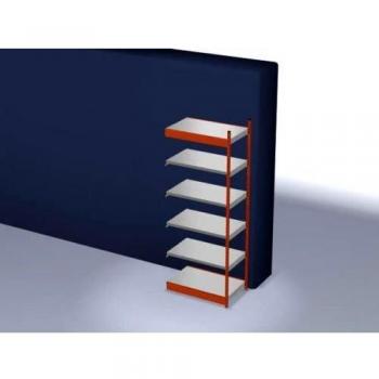 Hochregal Anbauregal 2500x1025x600 mm 6 Böden Tragkraft 200 kg orange RAL 2004