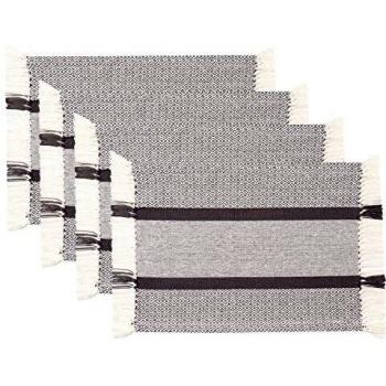 Sticky Toffee Set di Tovagliette in Cotone con Frangia