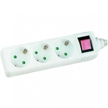 Regleta de enchufes con interruptor y seguridad infantil 3x tipo F 3m blanca