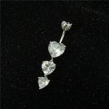 925 Silver Heart Belly Button Piercing