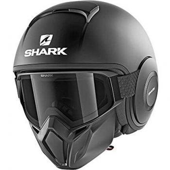 Casco Motociclista Jet Shark STREET‑DRAK Nero Opaco XL