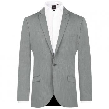 Nadelstreifen‑Jackett Hellgrau – SELECTED HOMME Slim‑Fit