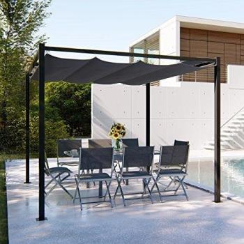 Gazebo poliestere grigio 3 x 3 m TUSA