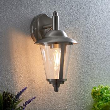 Applique Klien per Esterno 1 Luce Acciaio Inox Lucido e Policarbonato Trasparente IP44 E27