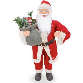 Figurine de Noël Père Noël 90H cm avec Lumières et Musique