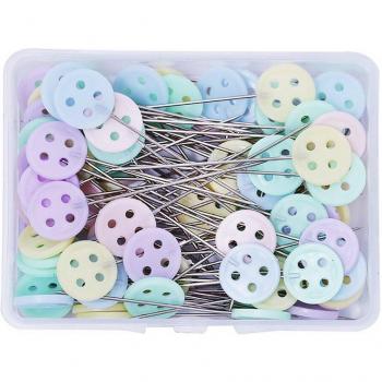 100Pcs Patchwork Flat Head Sewing Pins
