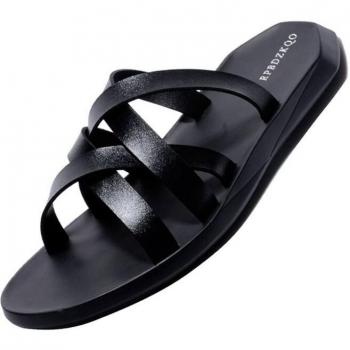 Wasserfeste Gurt-Sandalen in Schwarz