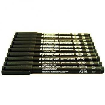 Staedtler, Marker, Lumocolor S, Wf, schwarz, 10er (Schwarz, 0.40 mm, 10 x)