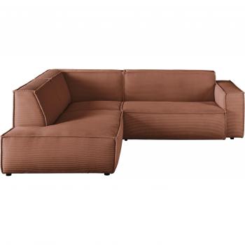 Eckbett 3C Candy Matteo – Kornige Cord‑Kader