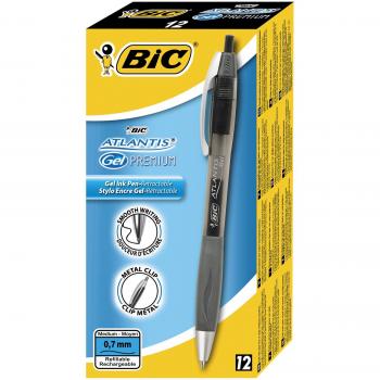 Bolígrafo BiC Atlantis 12 unidades tinta negra