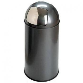 Cubo de basura EKO de 40 L con tapa de empuje gris mate