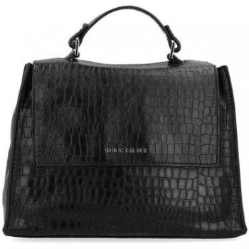 Borsa a mano Orciani Sveva Cocco Mini in pelle nera