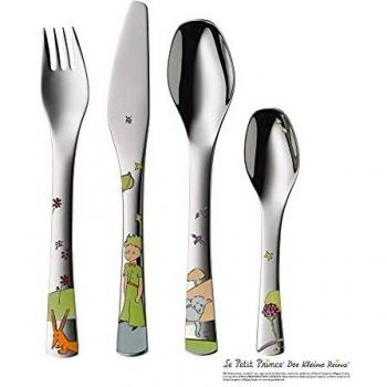 WMF Kinder Besteck 4-teilig Der kleine Prinz Cromargan / Bunt silber