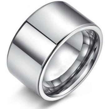 Large Silver Titanium Steel Wedding Ring for Men