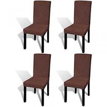 Elastic Chair Cover 4 pcs Brown