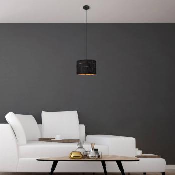 Lampada da Tavolo ATLANTA Nero 30cm Tela E27