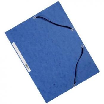 Carpeta de cartón con gomas y solapas azul 320x243 mm