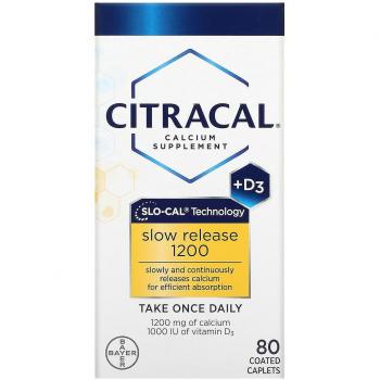 Citracal 1200 Calcium et Vitamine D3, 80 Caplets