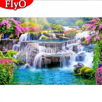Quadratisches Strass-Set Wasserfall-Motiv