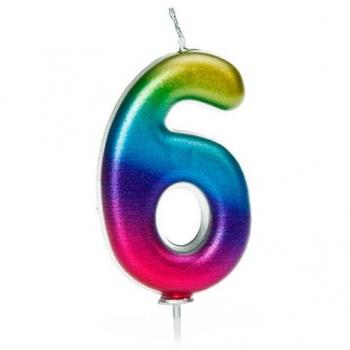 Number 6 Birthday Candle