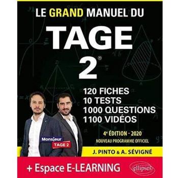 Le Grand Manuel du TAGE 2 – 10 tests blancs + 120 fiches de cours + 1000 vidéos – édition 2020