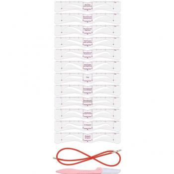 10/14Pcs Eyebrow Trimming Template Stickers