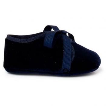 Derbies Enfant en Velours Ruban Bleu