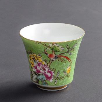 Jingdezhen 4-Piece Hand-Painted Ceramic Tea Cup Set with Travel Case