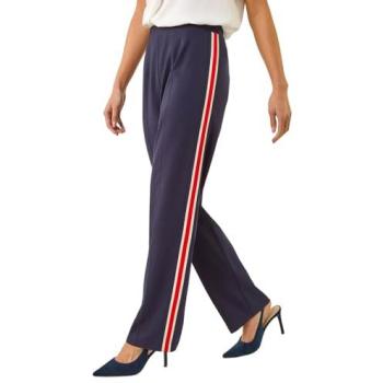 Roman Petite Navy Stretch Trouser with Side Stripe – Female Size 16