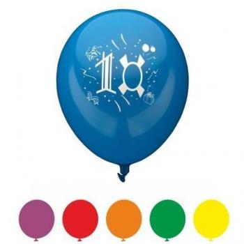 Deko-Zahlenballons PAPSTAR, 6 Stück, Ø 25 cm, farbig sortiert