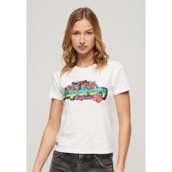 Camiseta Casual Superdry W1011390A Blanca para Mujer