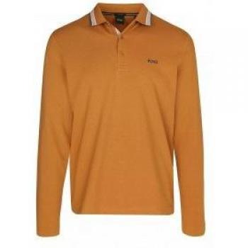 BOSS Men's Polo Shirt Long Sleeve 6XL Dark Yellow