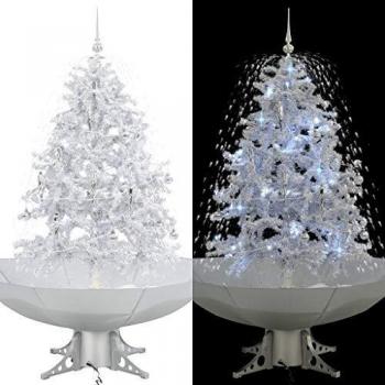 Snow-Covered Christmas Tree with Umbrella Base 140 cm