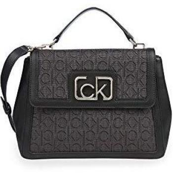 Borsa CK Donna Flap Top Maniglia Nera Grigia K60K6071090GS