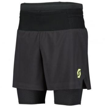 Scott Shorts Hybrid RC Run Hombre Negro-Amarillo