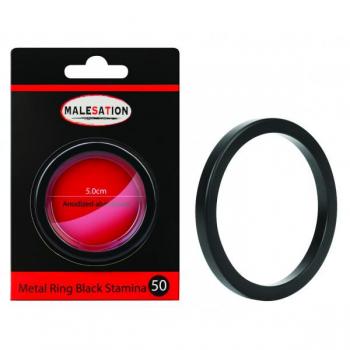 Anneau Pénien Métal Stamina Noir 5 cm
