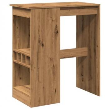 Table de bar chêne VidaXL avec étagères intégrées