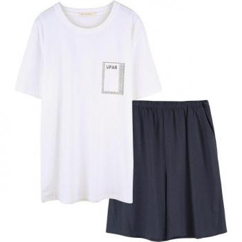 Vêtements de nuit pour hommes, pyjama d'été à manches courtes et short avec lettres