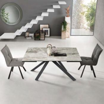 Tavolo allungabile 240 cm Capodarte con piano gre's grigio Nestore