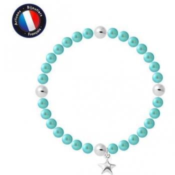 Perlinea Bracciale My Star Argento 925 5‑6 mm Perle d’acqua dolce Elasticizzato