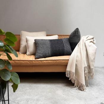 Off‑White Reclaimed Wool Throw by Malagoon – 130 × 170 cm