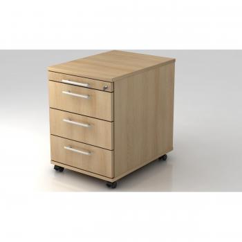 Caisson Mobile 3 Tiroirs Poignée Plastique Chêne