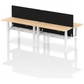 Air Height Adjustable 4 Person Bench Desk with Cable Port