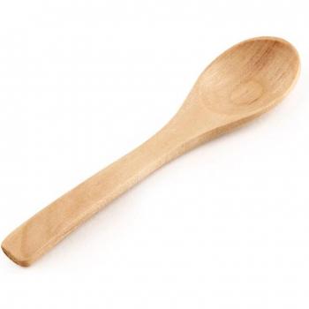Wooden Kitchen Spoons – 1PC Flat Spoon, Natural Grain, Perfect for Coffee, Tea, Salt, Sugar