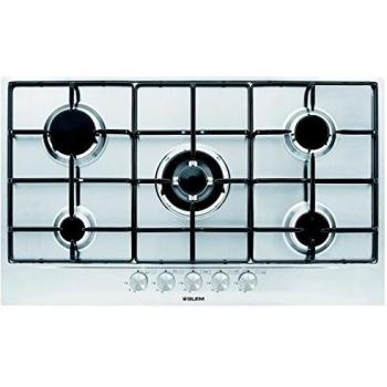 Gaz Plaque de Cuisson Intégrée en Acier Inoxydable Glem GT955IX avec 5 Zones de Cuisson au Gaz